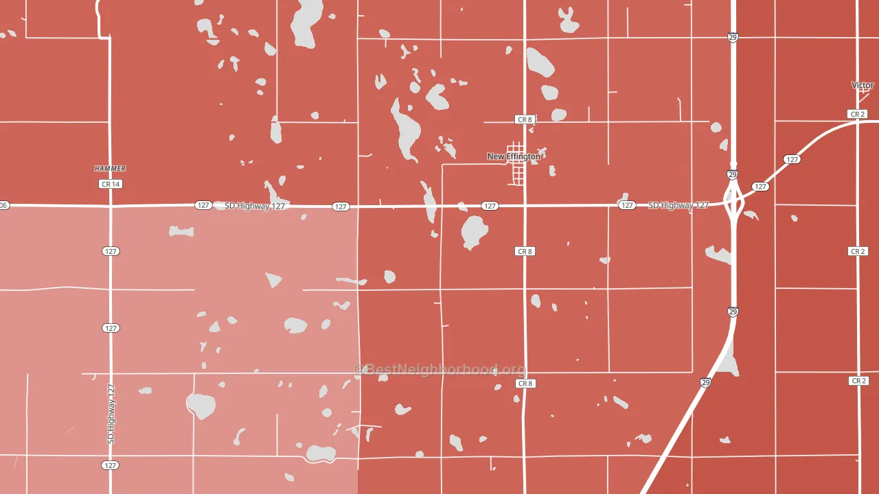 New Effington, SD block-group political-lean map