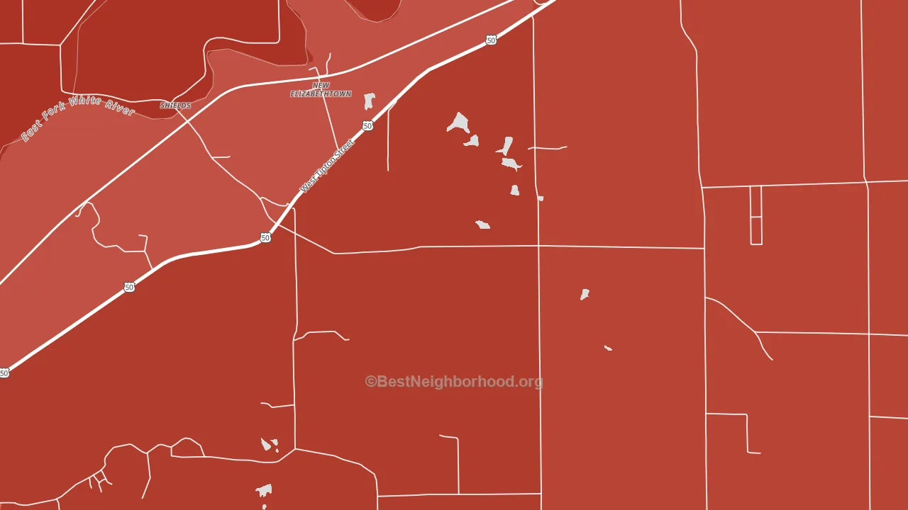 New Elizabethtown, IN block-group political-lean map
