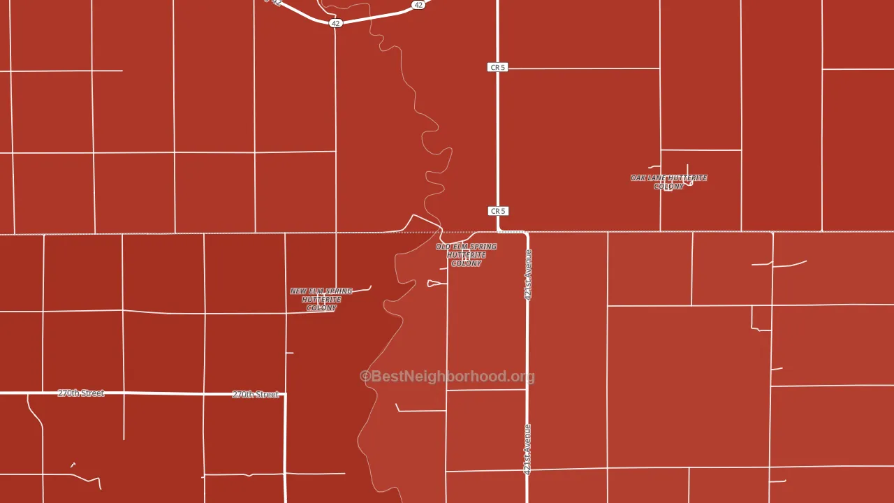 New Elm Springs Colony, SD block-group political-lean map