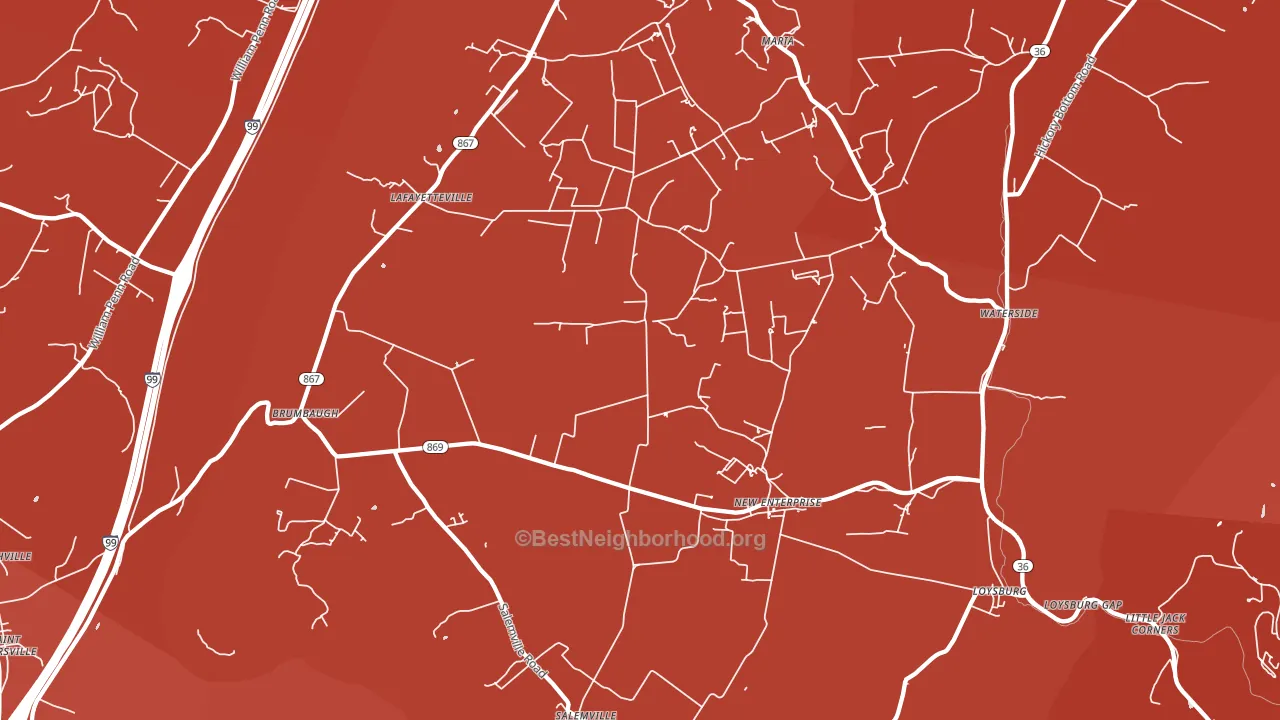 New Enterprise, PA block-group political-lean map