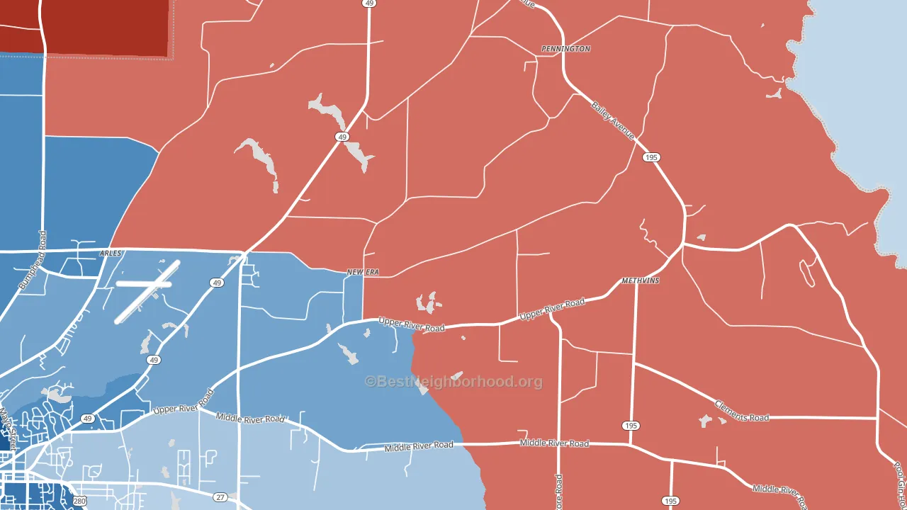 New Era, GA block-group political-lean map