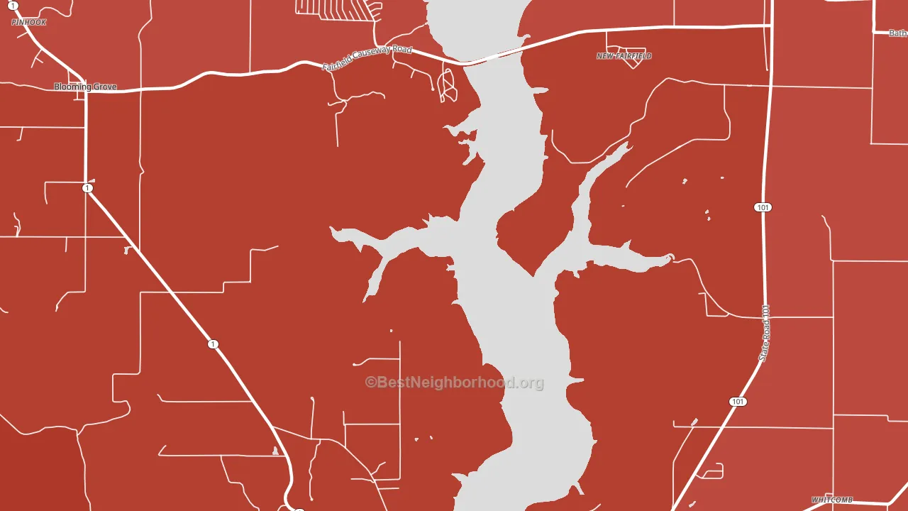 New Fairfield, IN block-group political-lean map