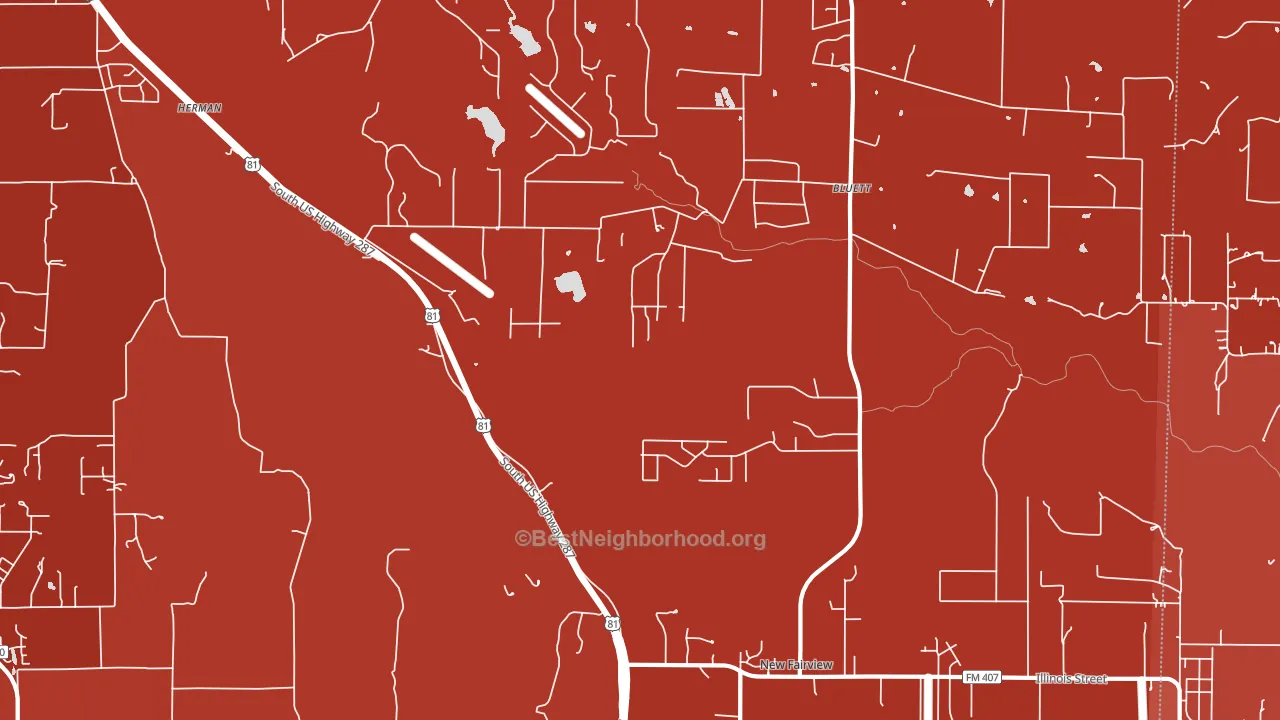 New Fairview, TX block-group political-lean map
