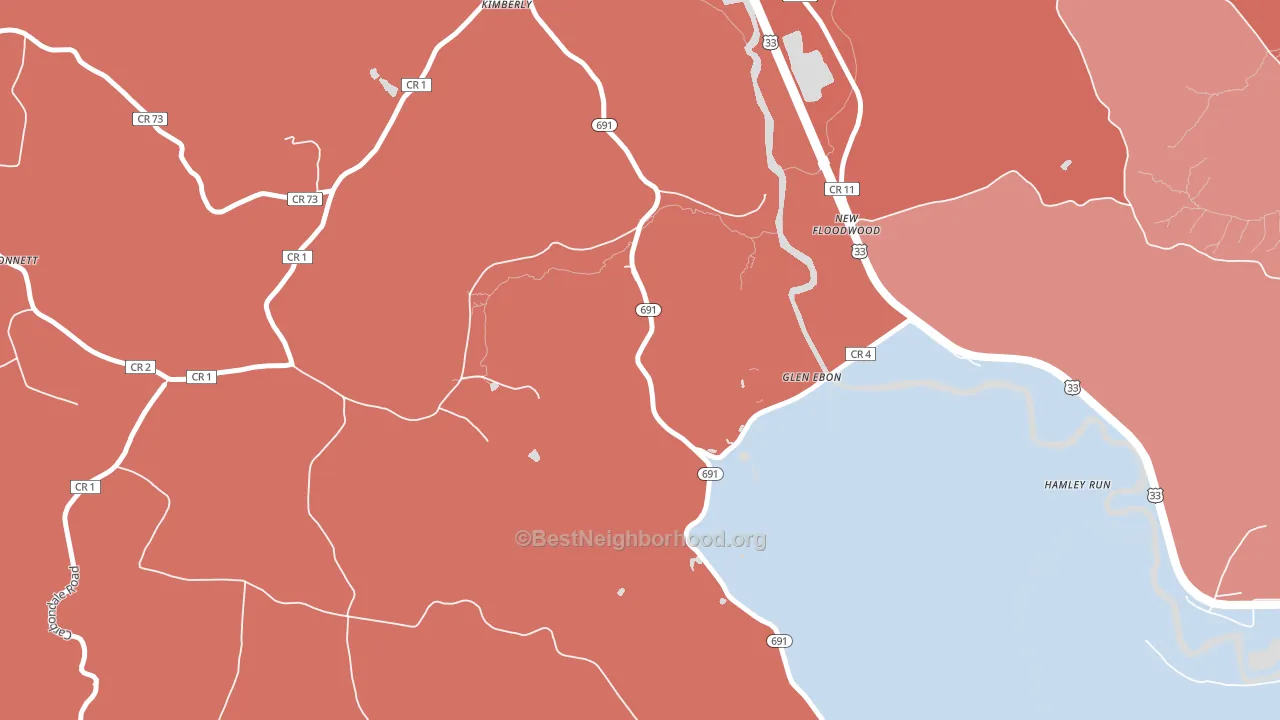 New Floodwood, OH block-group political-lean map