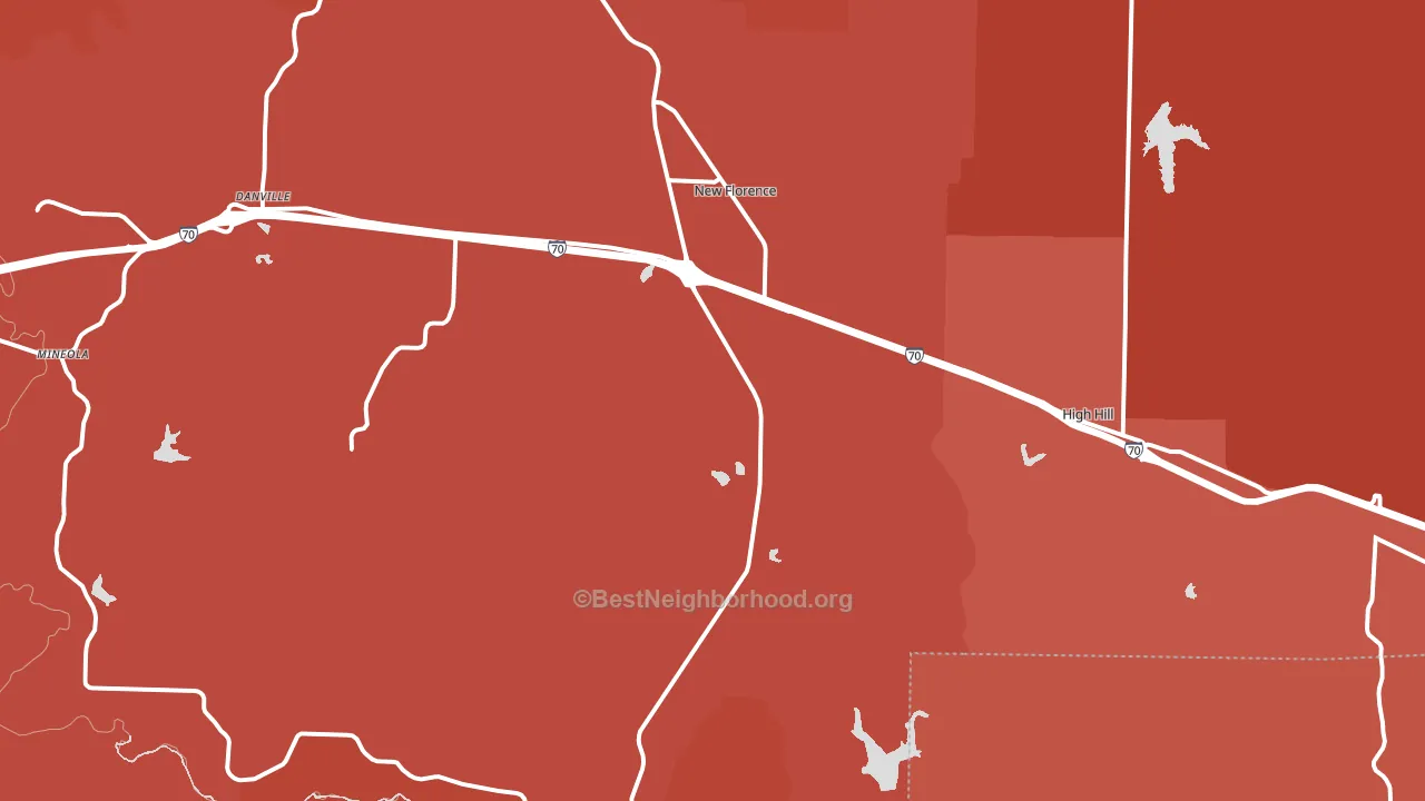 New Florence, MO block-group political-lean map