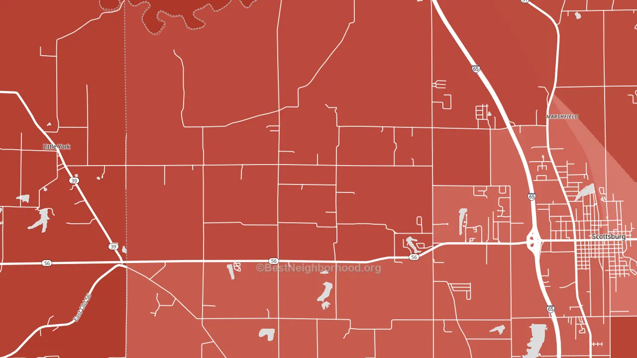 New Frankfort, IN block-group political-lean map