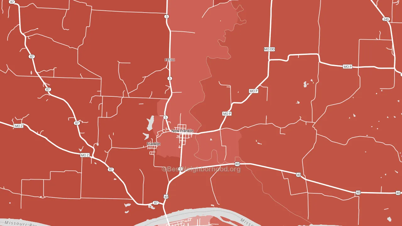 New Franklin, MO block-group political-lean map