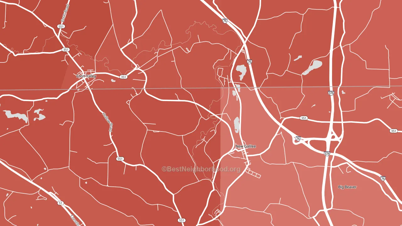 New Galilee, PA block-group political-lean map