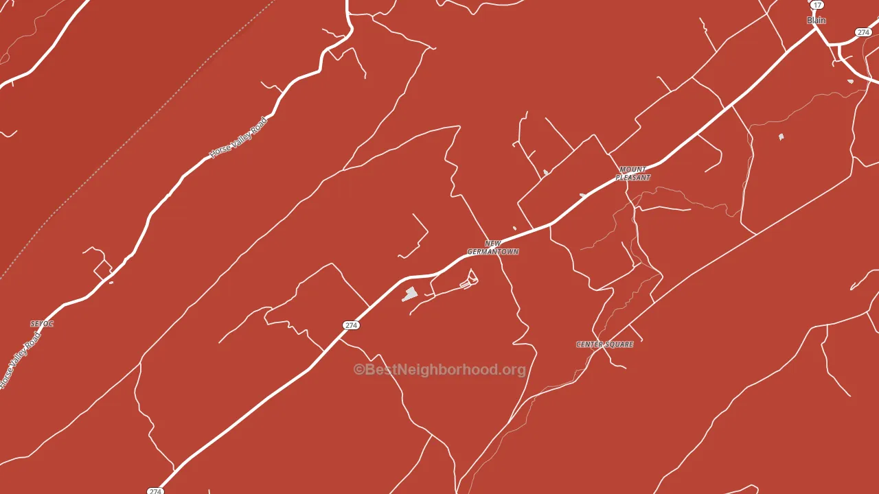 New Germantown, PA block-group political-lean map