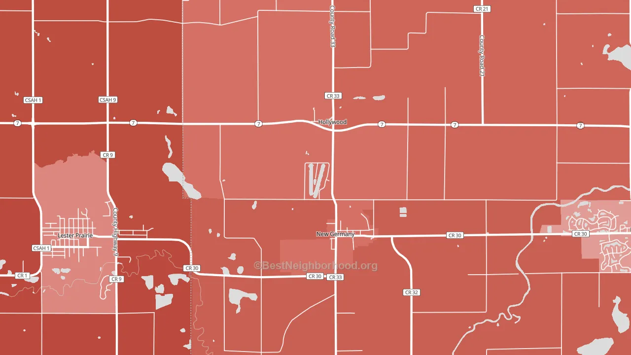 New Germany, MN block-group political-lean map