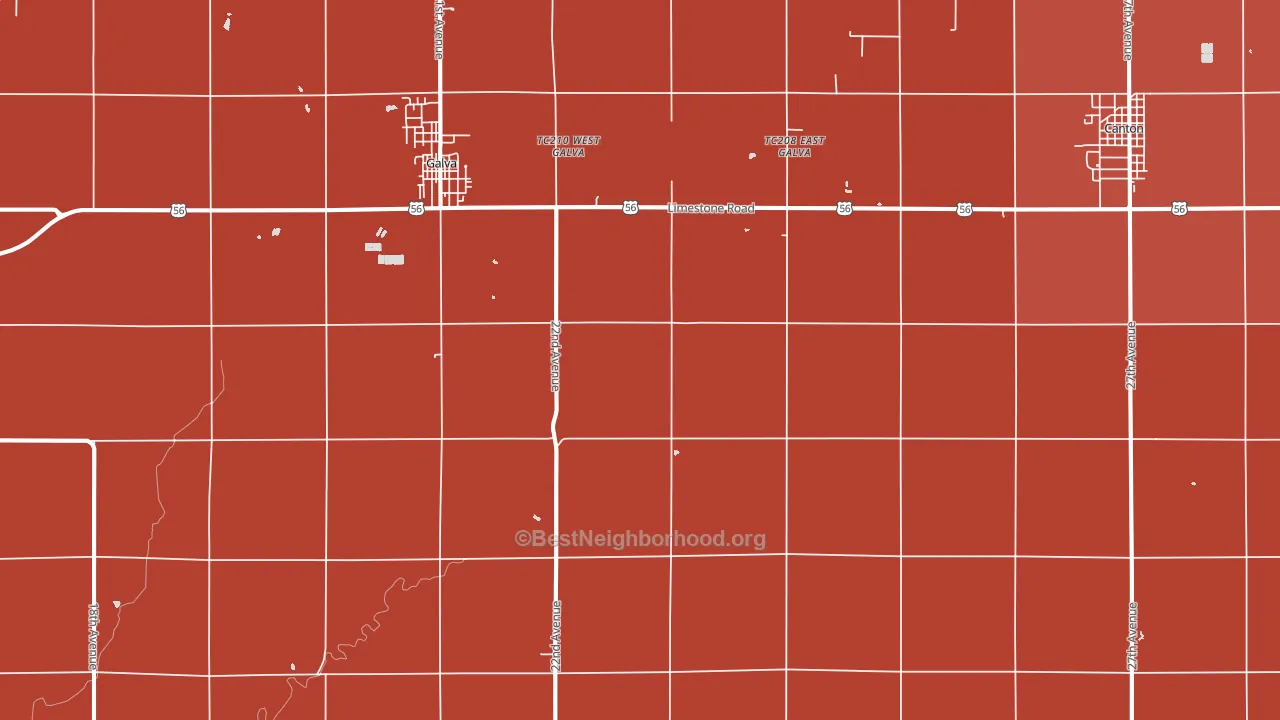 New Gottland, KS block-group political-lean map