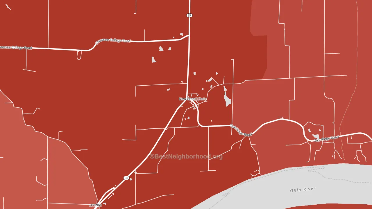 New Grand Chain, IL block-group political-lean map