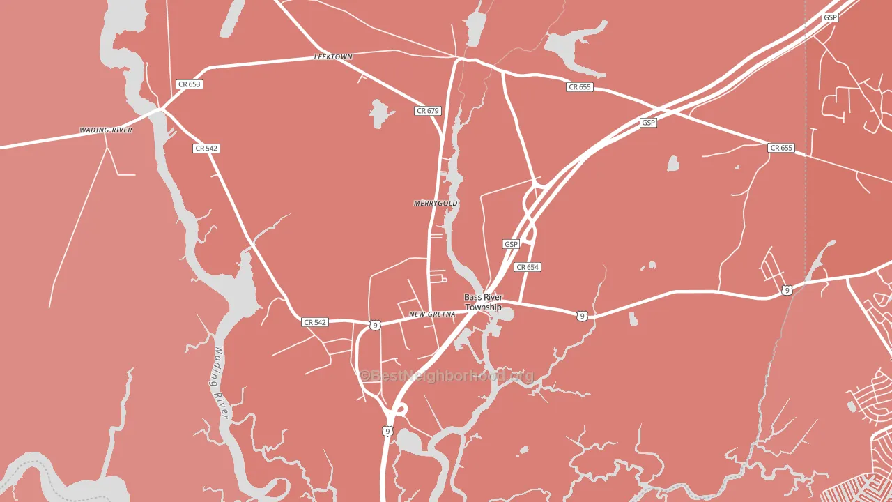 New Gretna, NJ block-group political-lean map