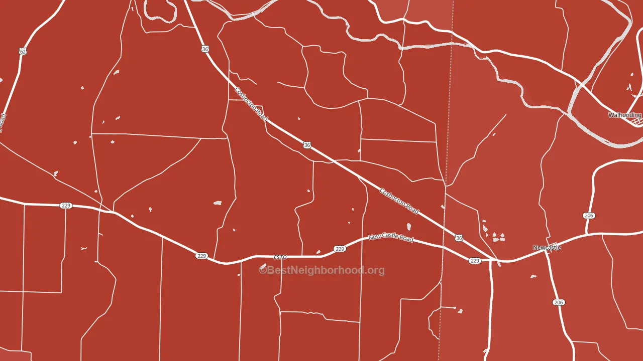 New Guilford, OH block-group political-lean map
