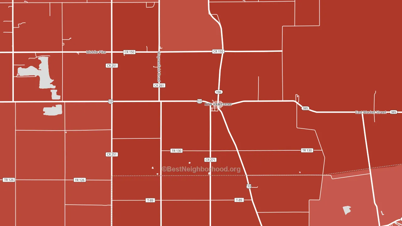 New Hampshire, OH block-group political-lean map