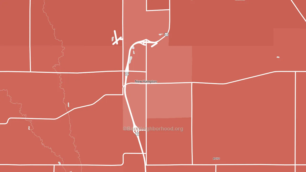 New Hampton, IA block-group political-lean map