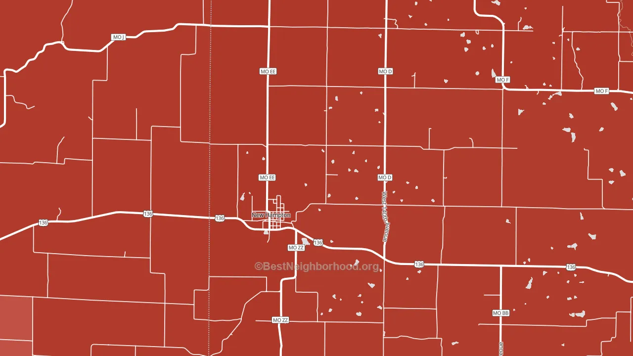 New Hampton, MO block-group political-lean map
