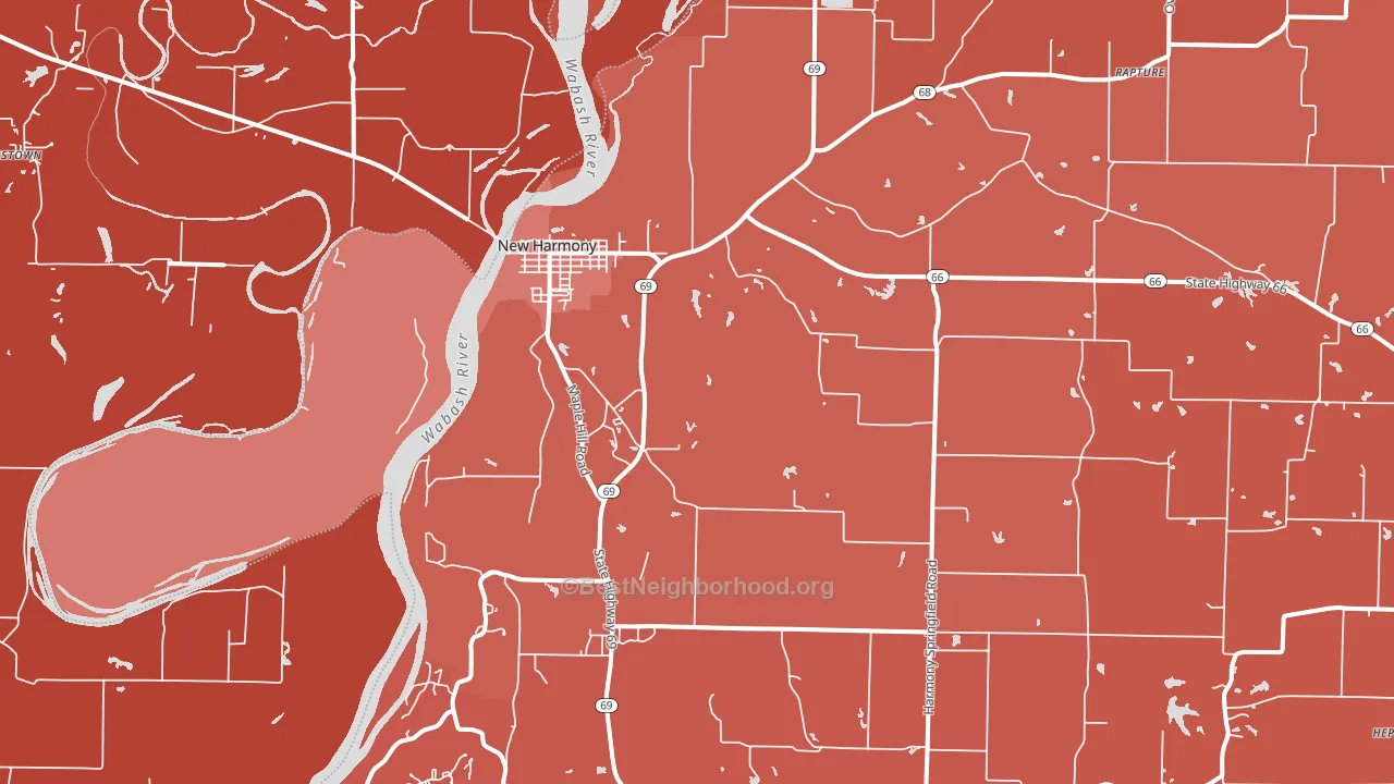 New Harmony, IN block-group political-lean map