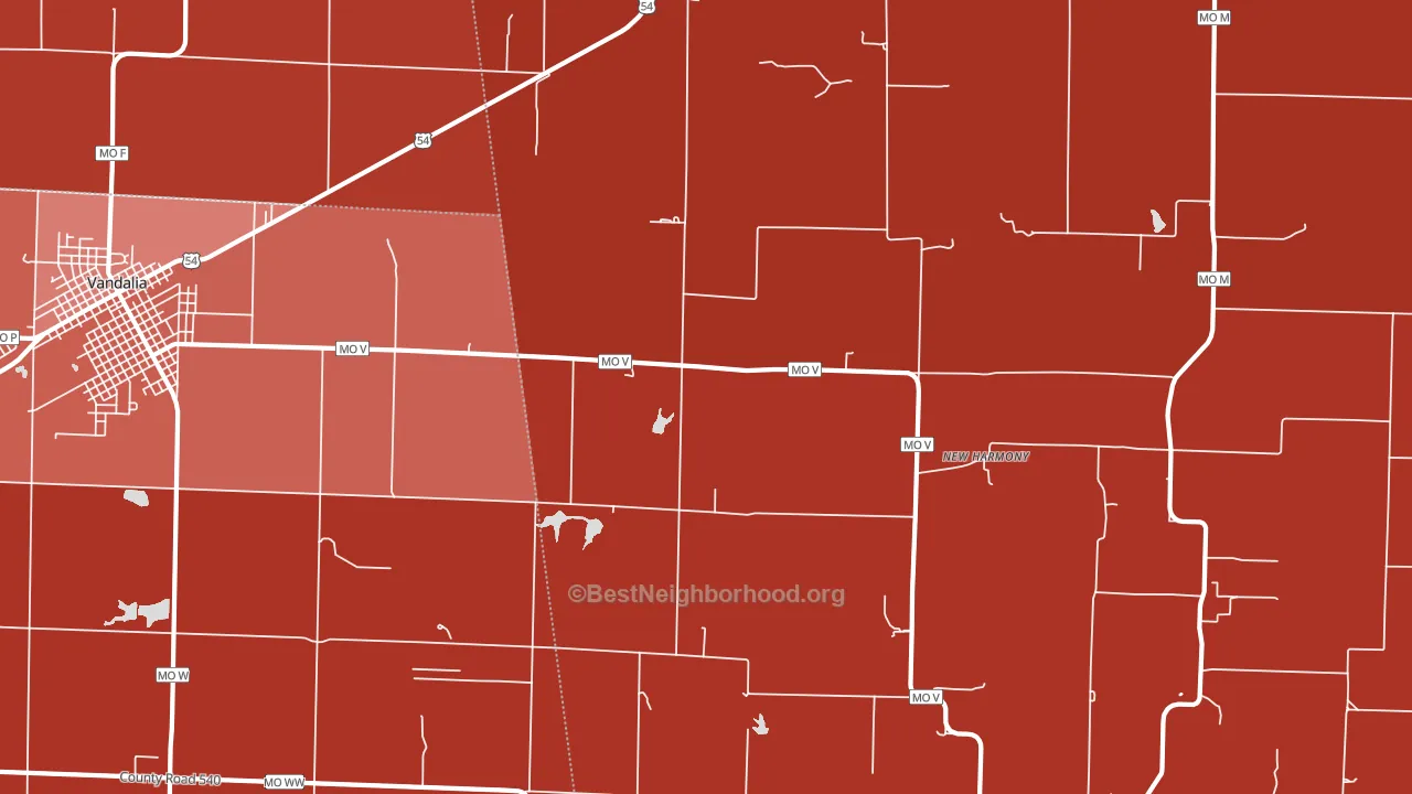 New Harmony, MO block-group political-lean map