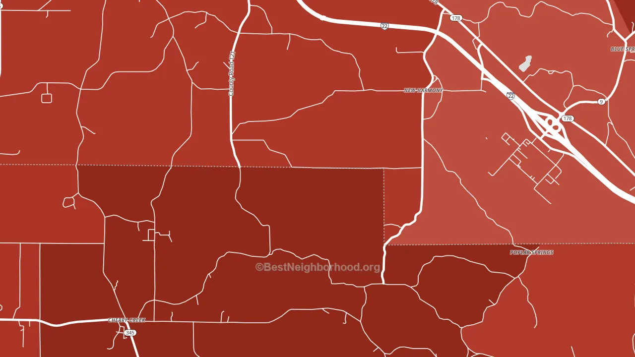 New Harmony, MS block-group political-lean map