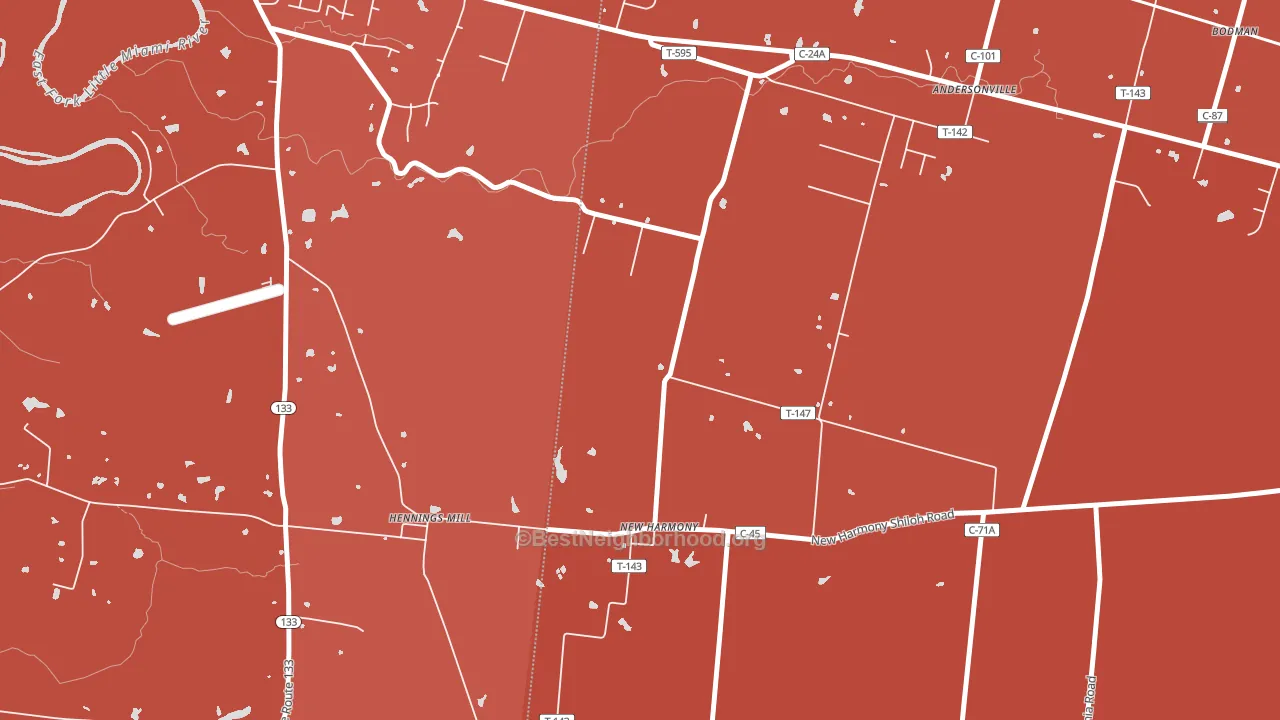 New Harmony, OH block-group political-lean map