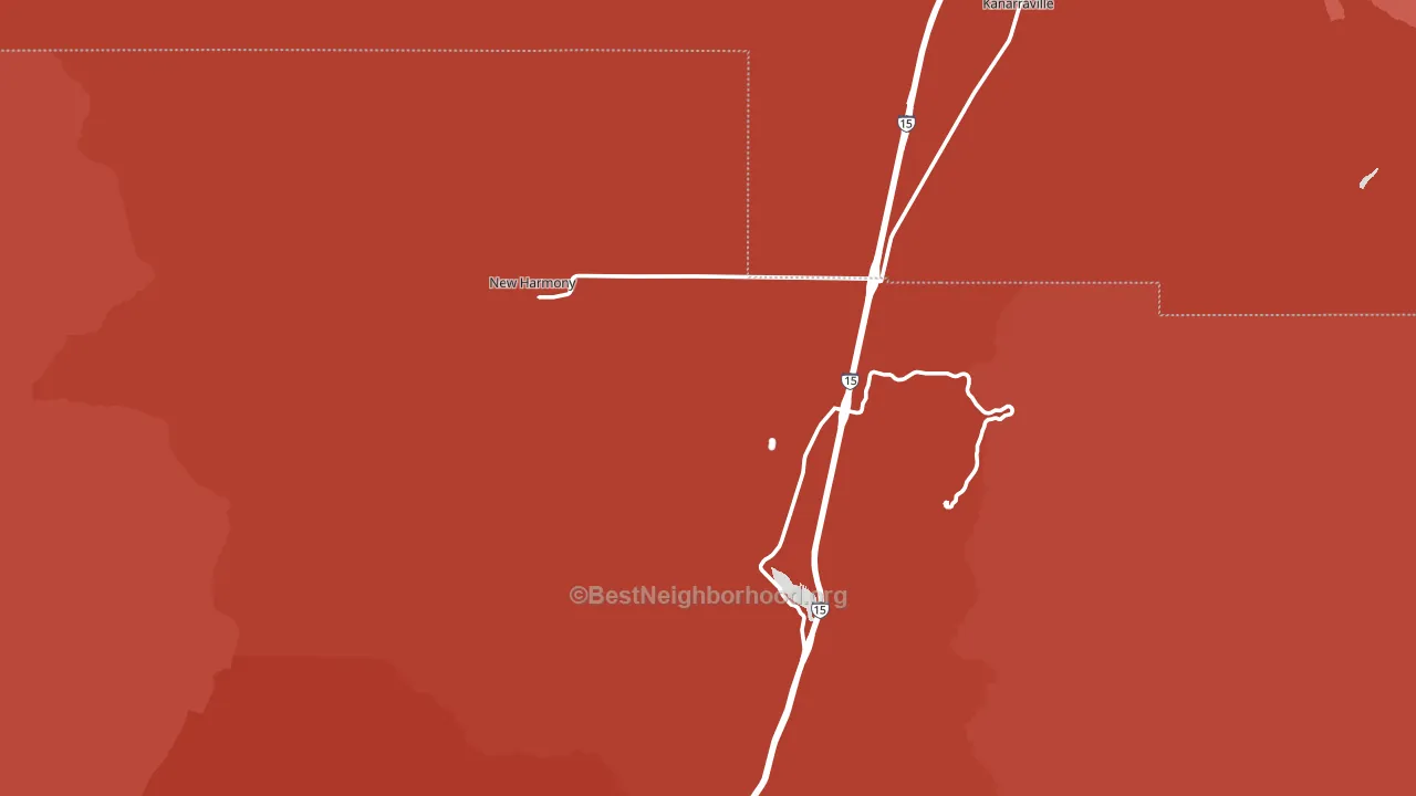 New Harmony, UT block-group political-lean map