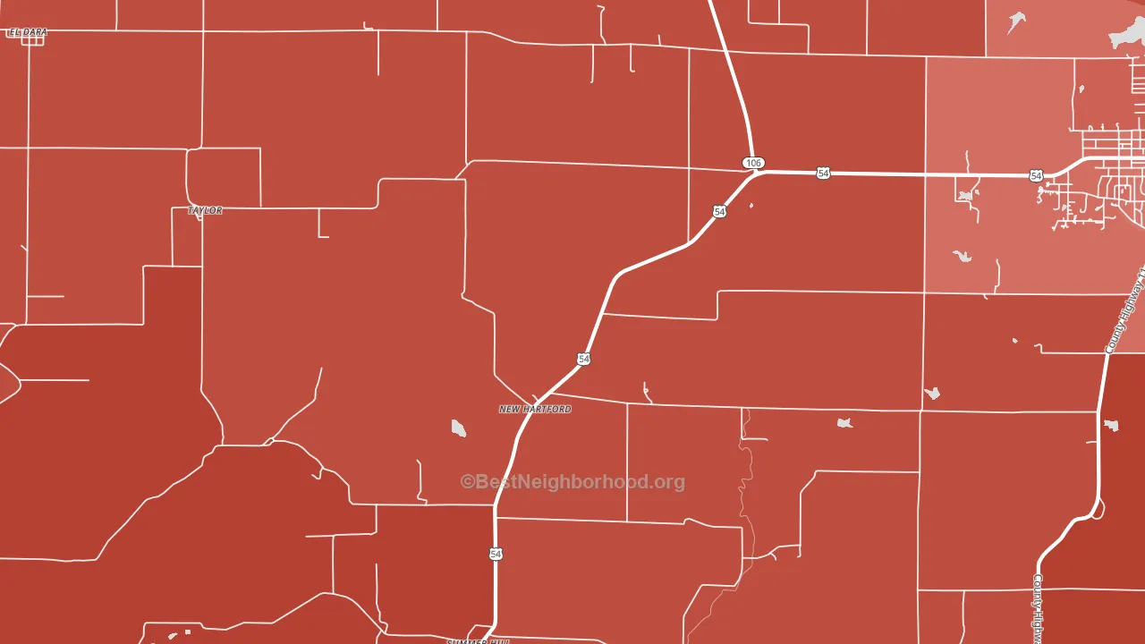 New Hartford, IL block-group political-lean map
