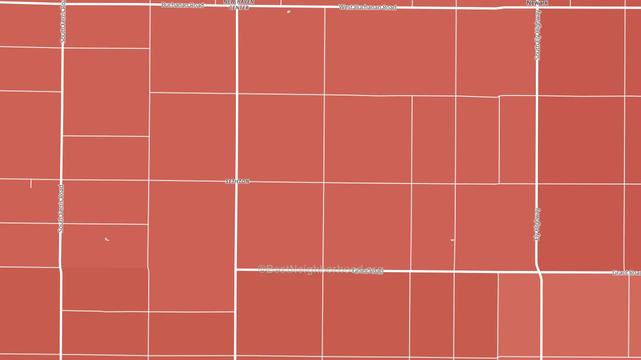New Haven Center, MI block-group political-lean map