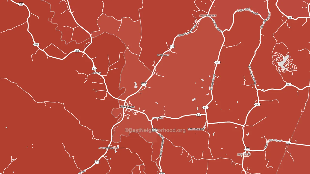 New Haven, KY block-group political-lean map
