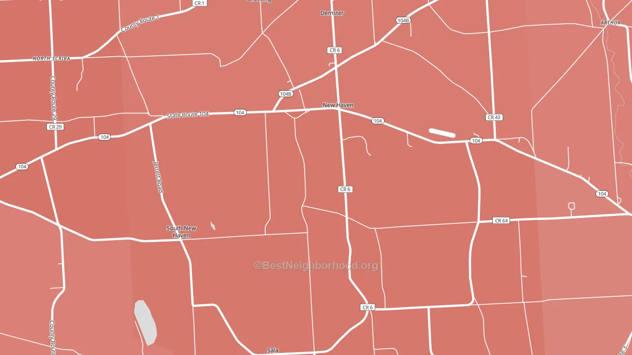 New Haven, NY block-group political-lean map