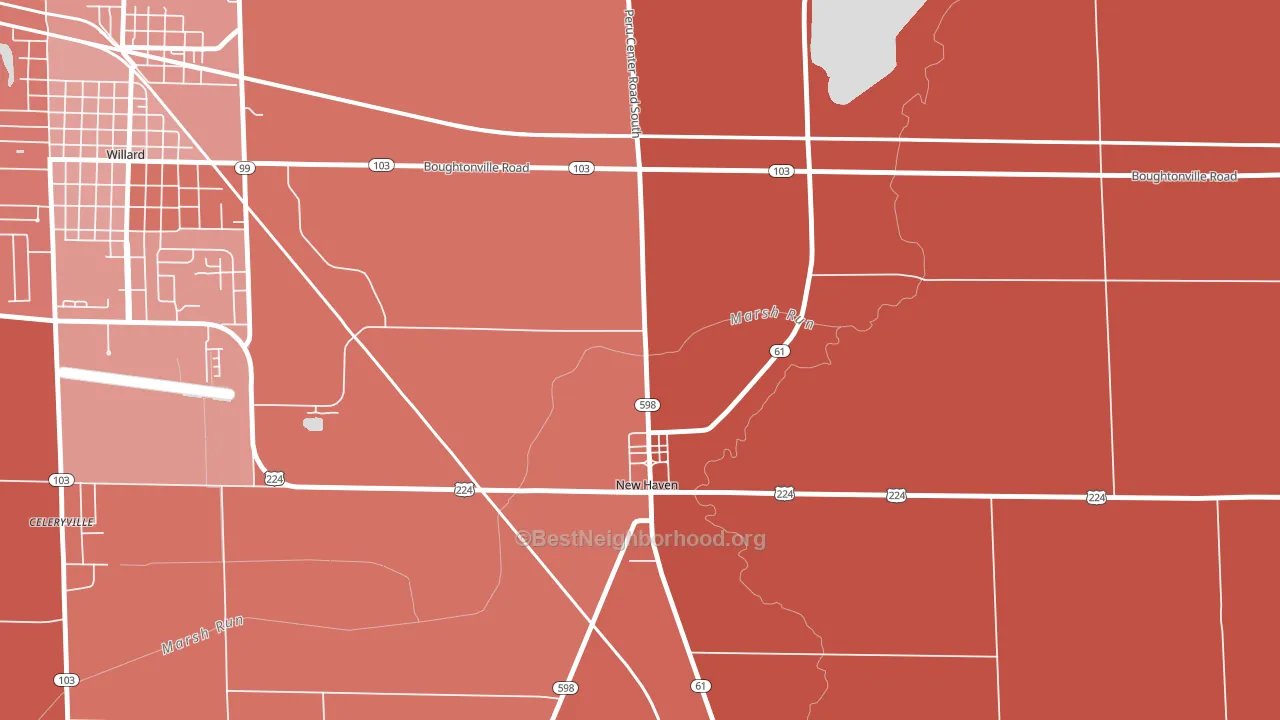 New Haven, OH block-group political-lean map