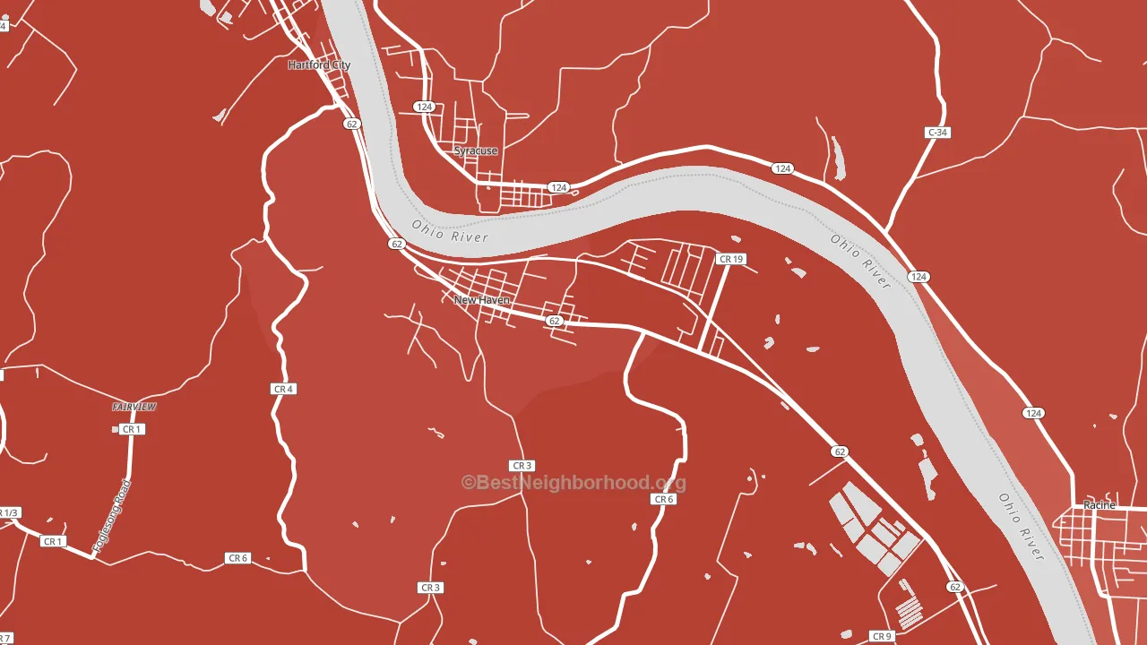 New Haven, WV block-group political-lean map
