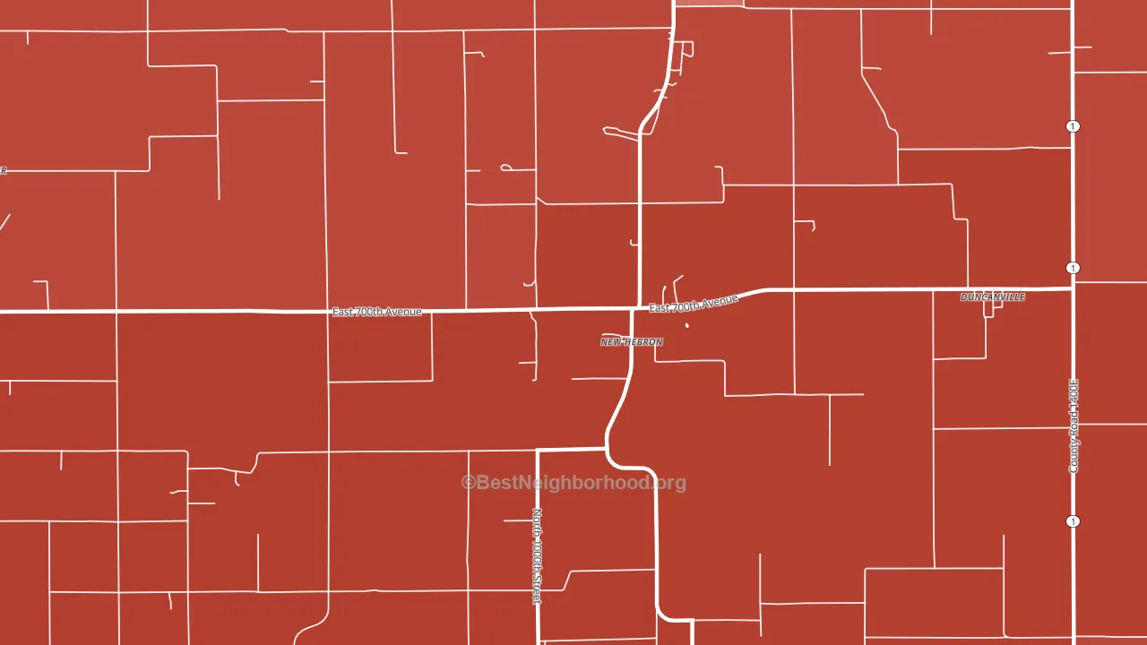 New Hebron, IL block-group political-lean map