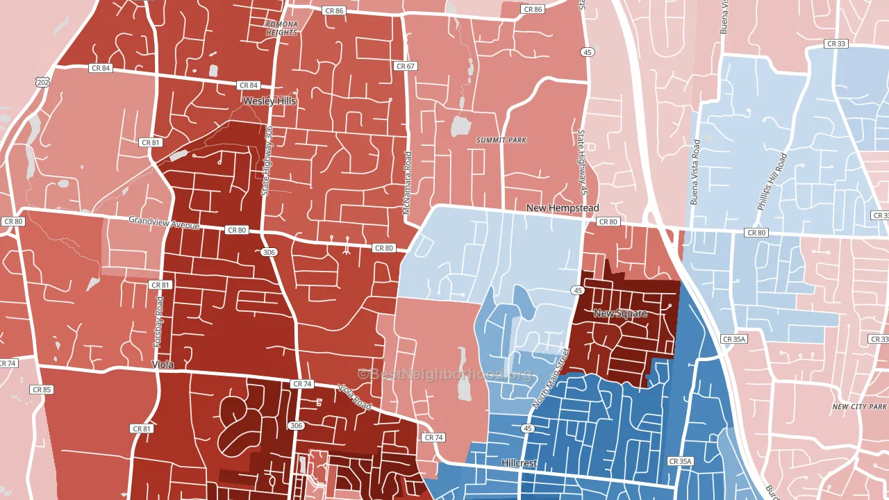 New Hempstead, NY block-group political-lean map