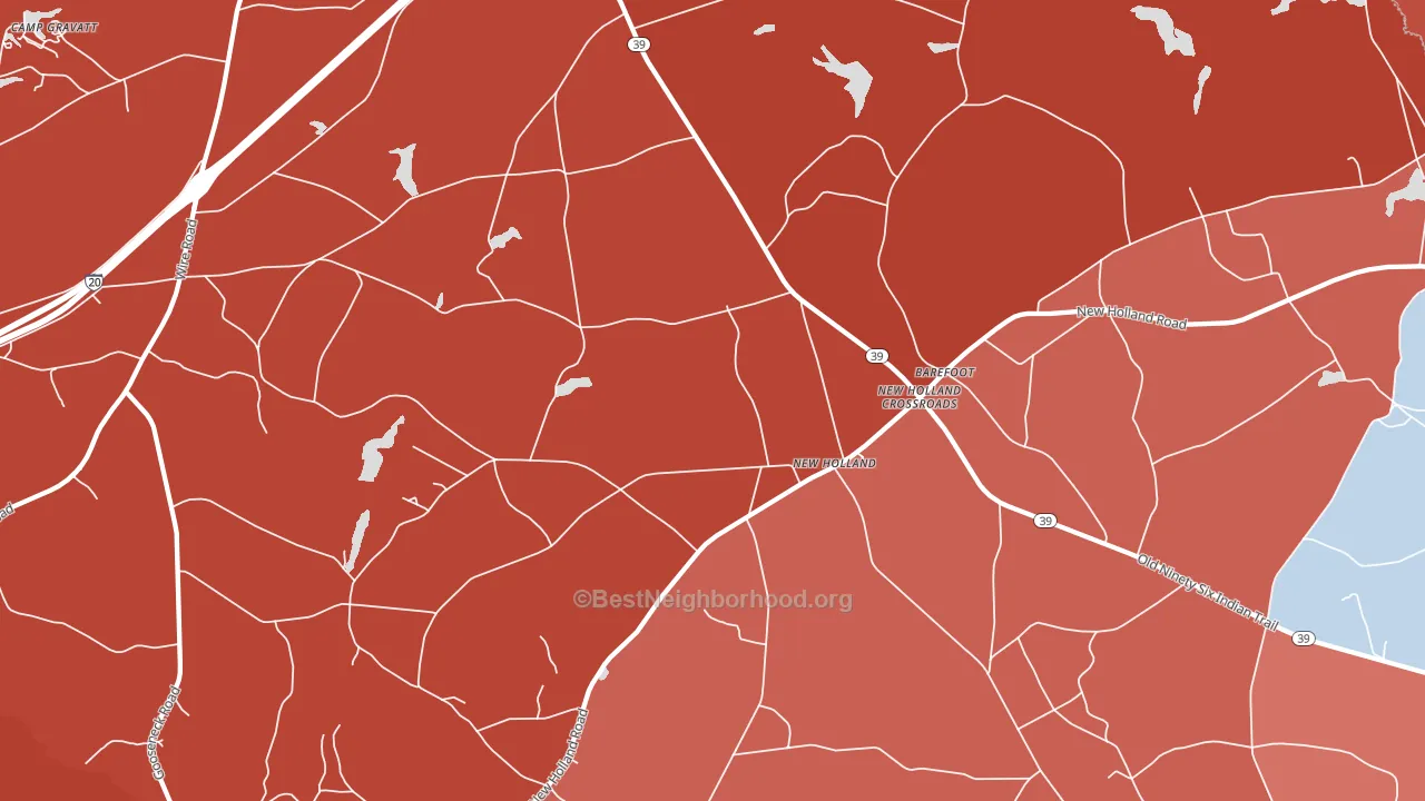 New Holland Crossroads, SC block-group political-lean map