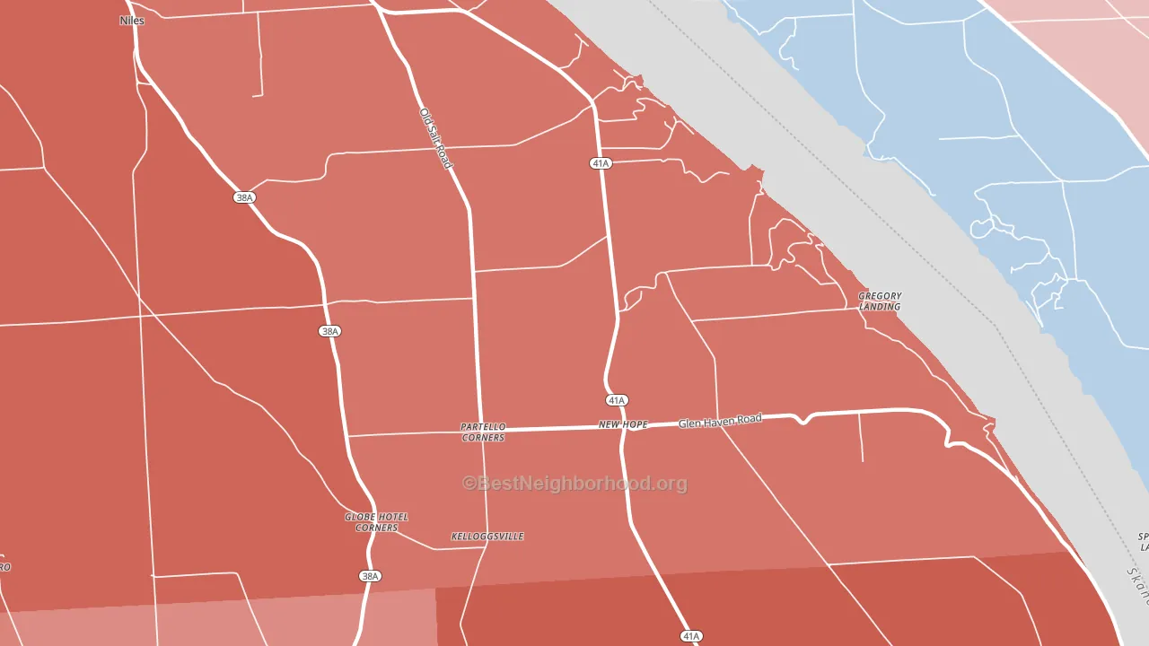 New Hope, NY block-group political-lean map