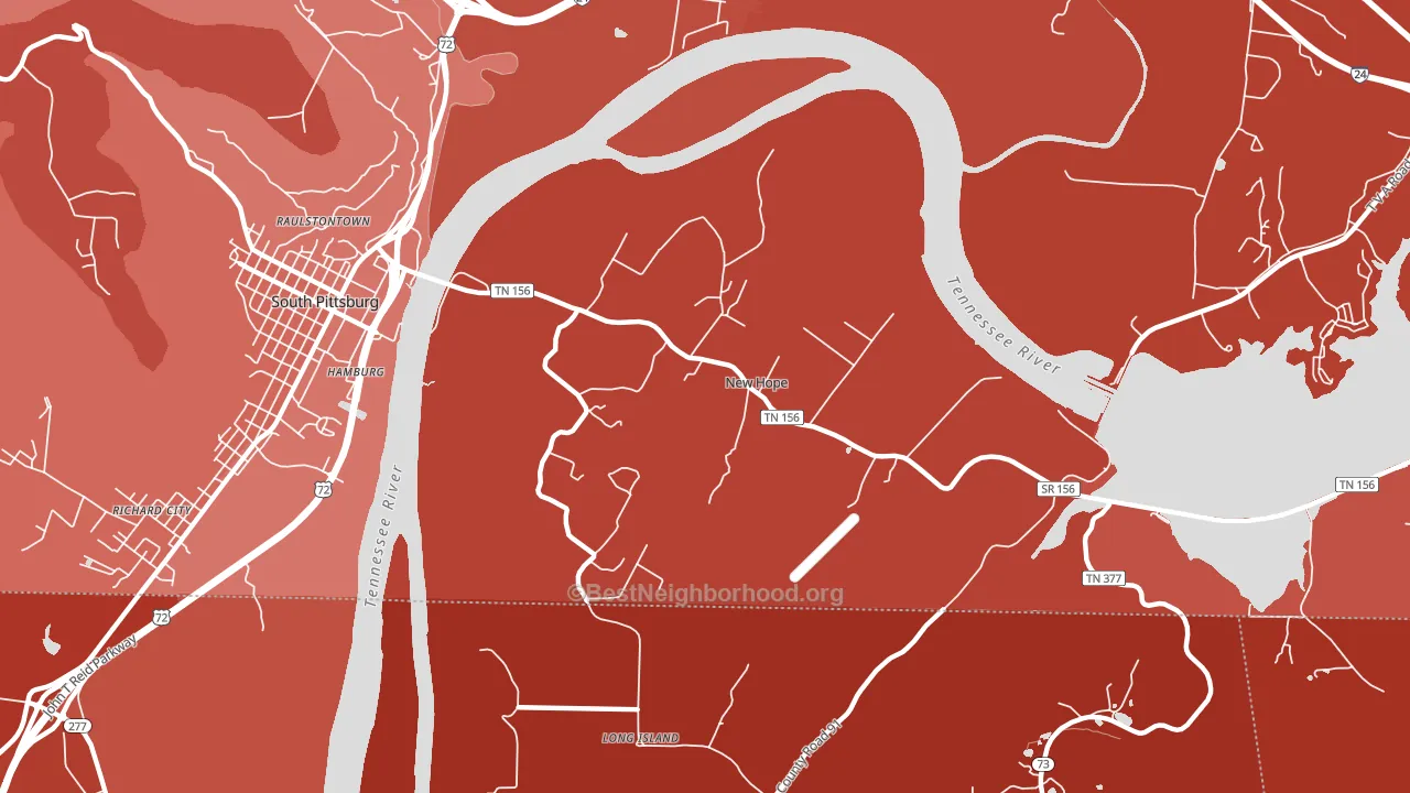 New Hope, TN block-group political-lean map
