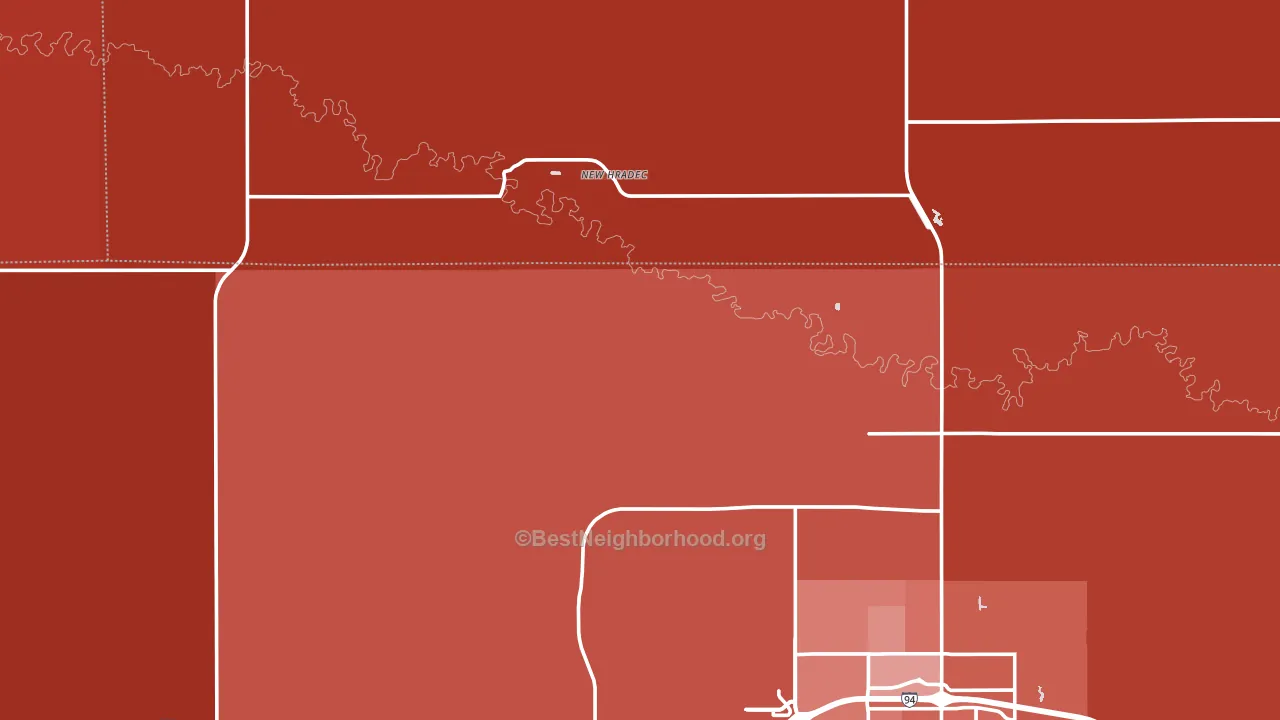 New Hradec, ND block-group political-lean map