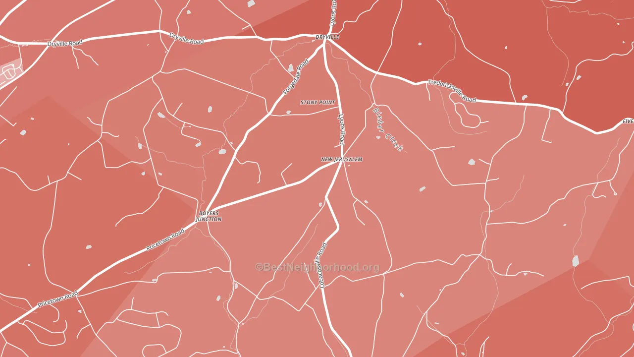 New Jerusalem, PA block-group political-lean map