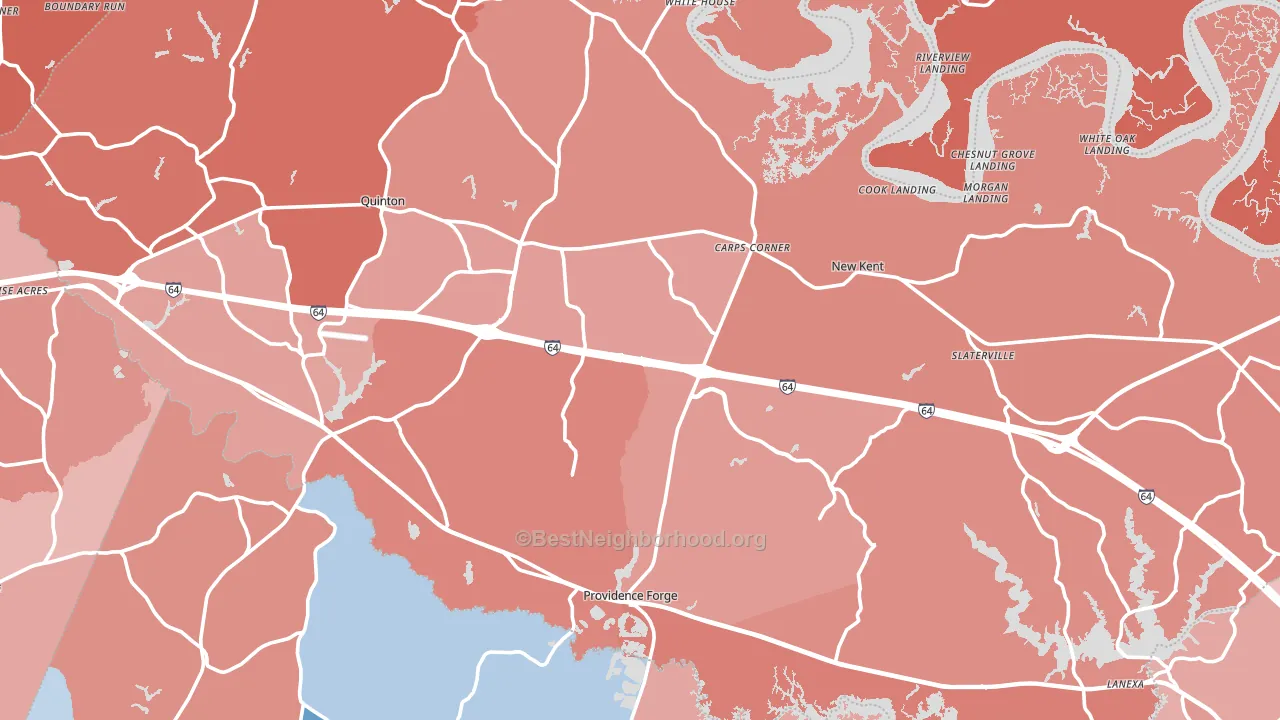 New Kent County, VA block-group political-lean map