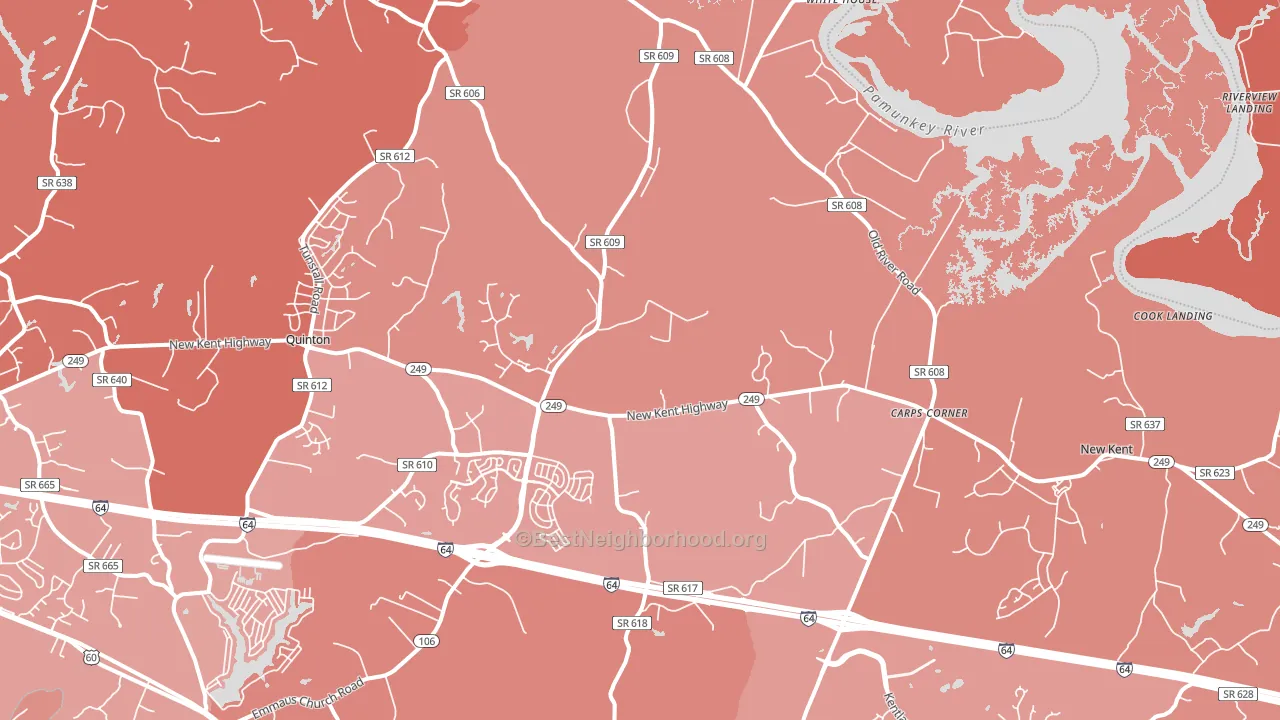 New Kent, VA block-group political-lean map