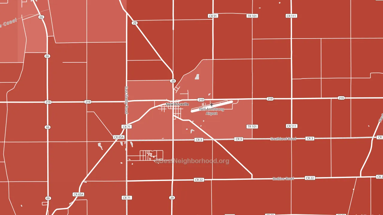 New Knoxville, OH block-group political-lean map