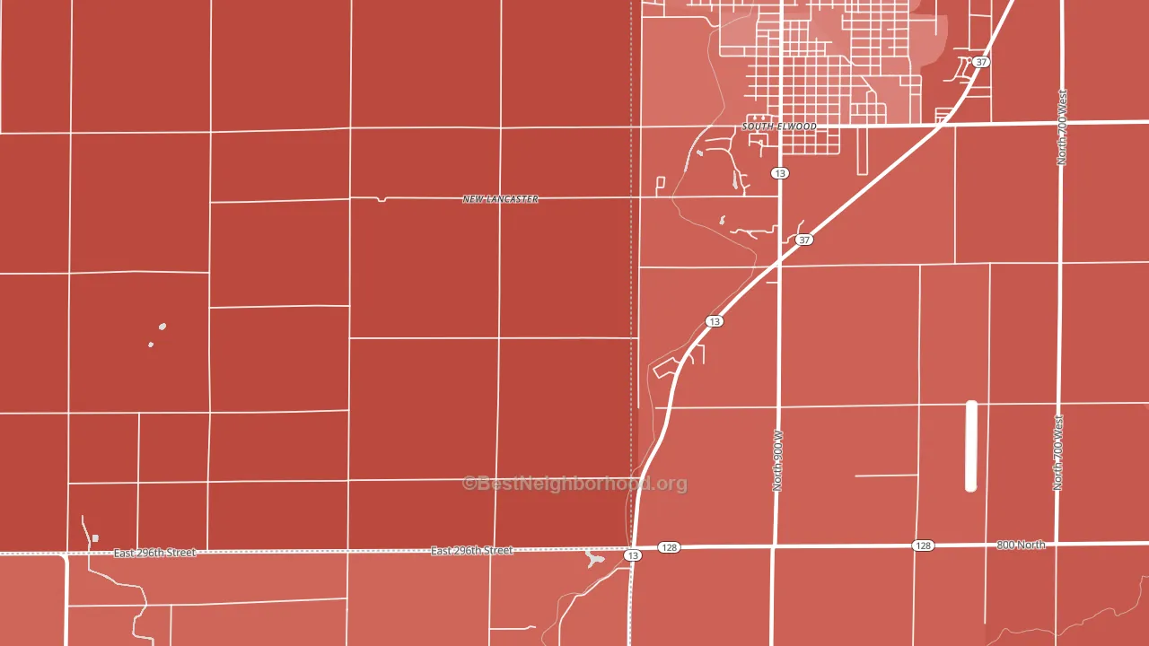 New Lancaster, IN block-group political-lean map