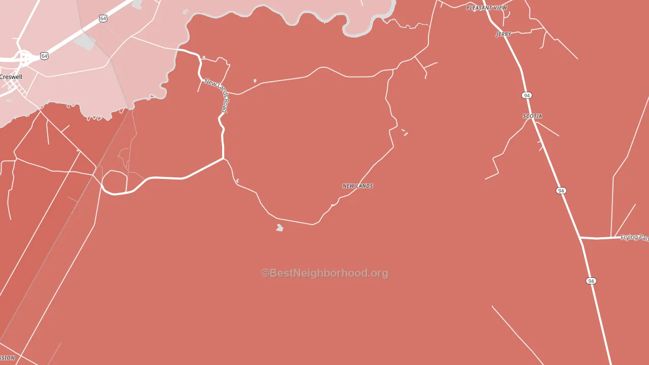 New Lands, NC block-group political-lean map
