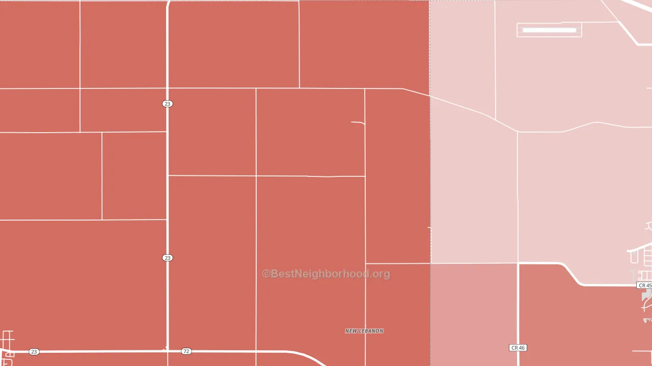 New Lebanon, IL block-group political-lean map