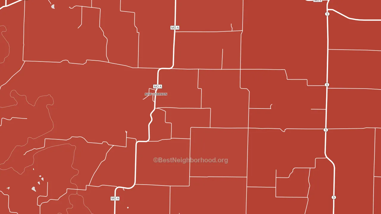 New Lebanon, MO block-group political-lean map
