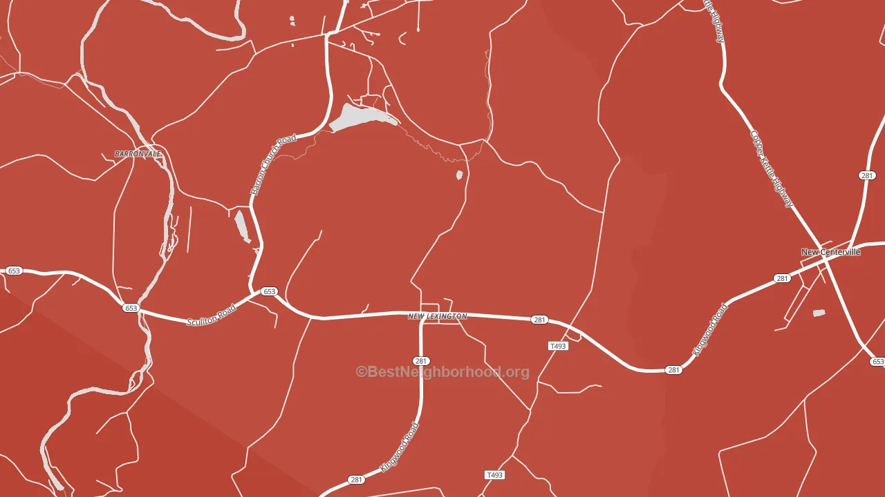 New Lexington, PA block-group political-lean map