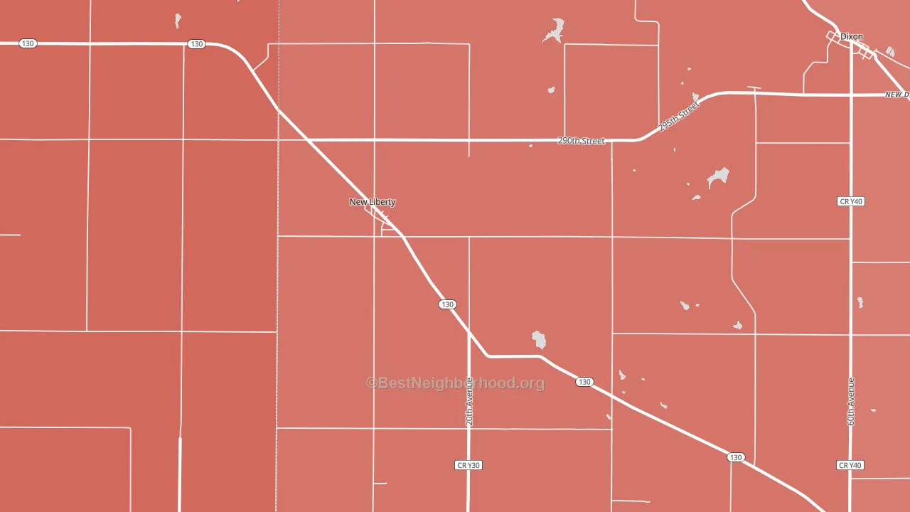 New Liberty, IA block-group political-lean map