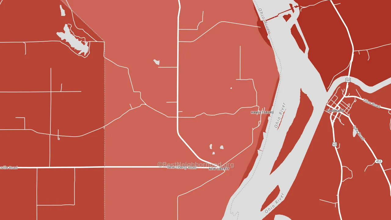 New Liberty, IL block-group political-lean map