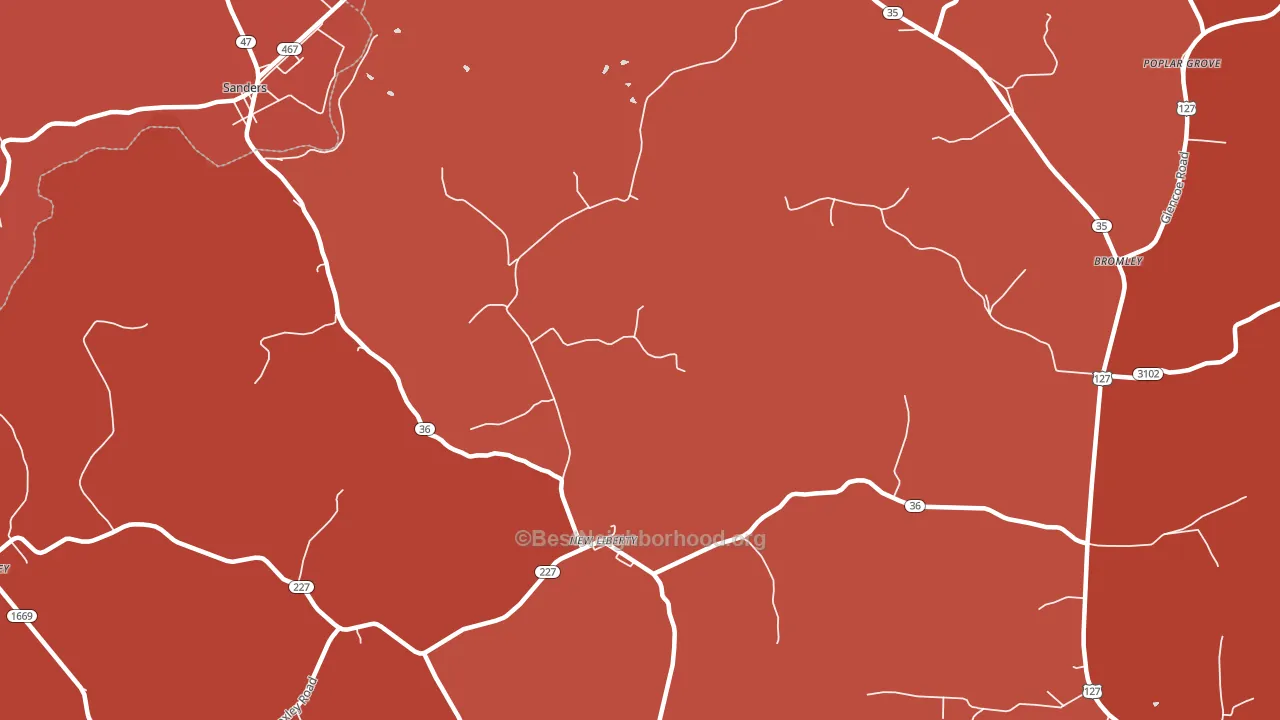 New Liberty, KY block-group political-lean map